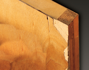 Most Damage Occurs at the Edges - At a 3"drop the wood veneer chipped, exposing sharp edges